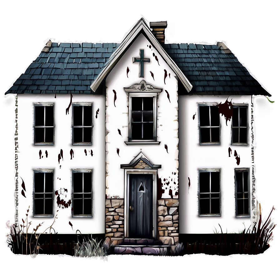 Creepy Old Haunted House Png Xtj