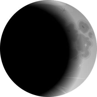 Crescent Moon Artistic Rendering PNG with transparent background