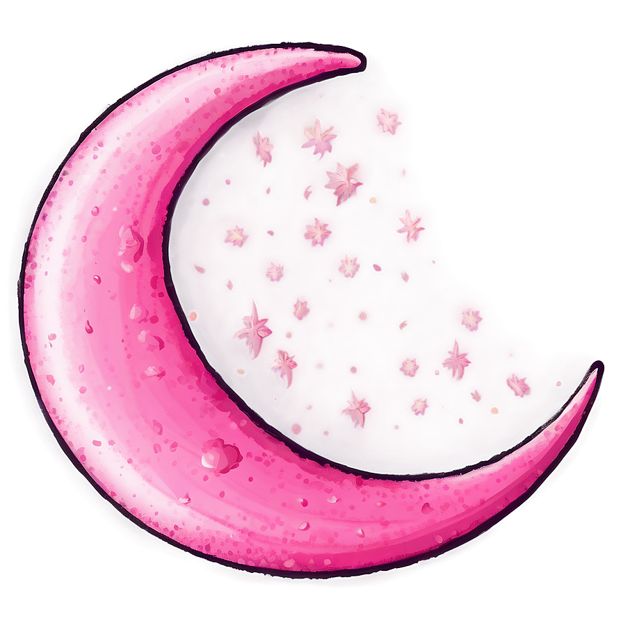 Crescent Moon In Dreamy Pink Png Yuo