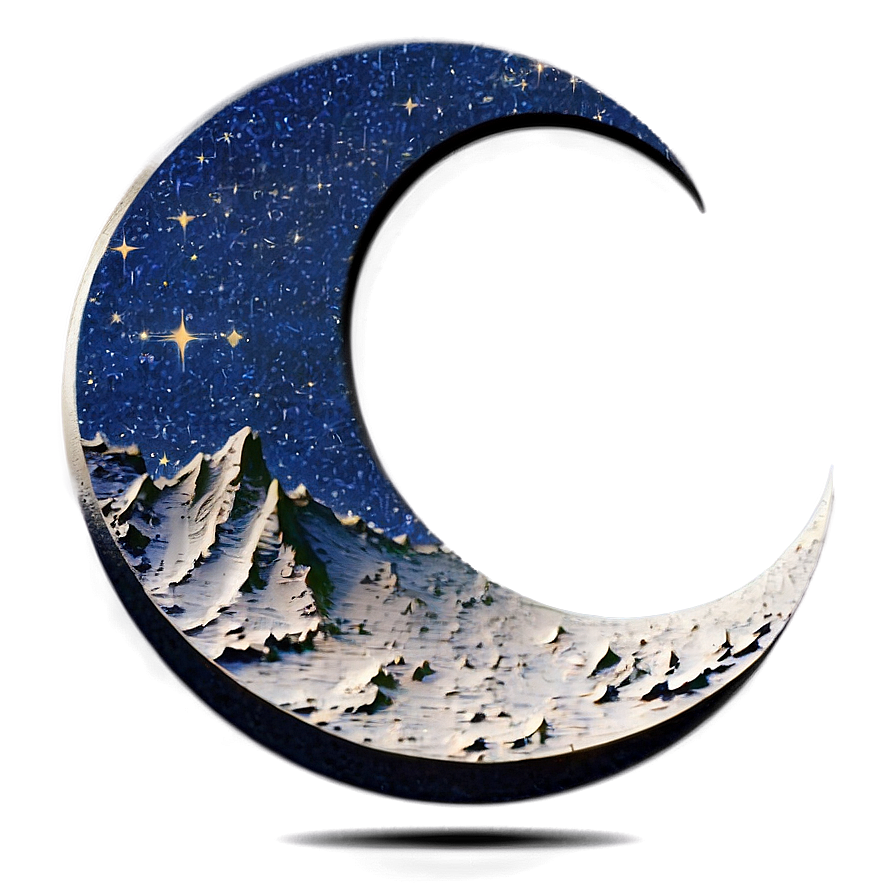 Crescent Moon Over Mountains Png 71