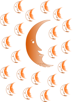 Crescent Moon Pattern PNG with transparent background