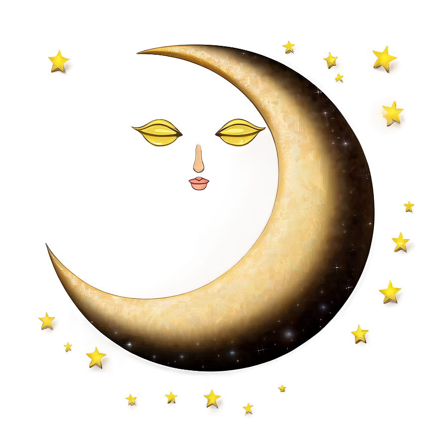 Crescent Moon With Face Png 31