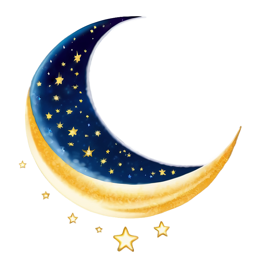 Crescent Moon With Stars Png 68