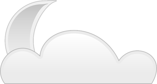 Crescent Moonand Clouds Icon PNG with transparent background
