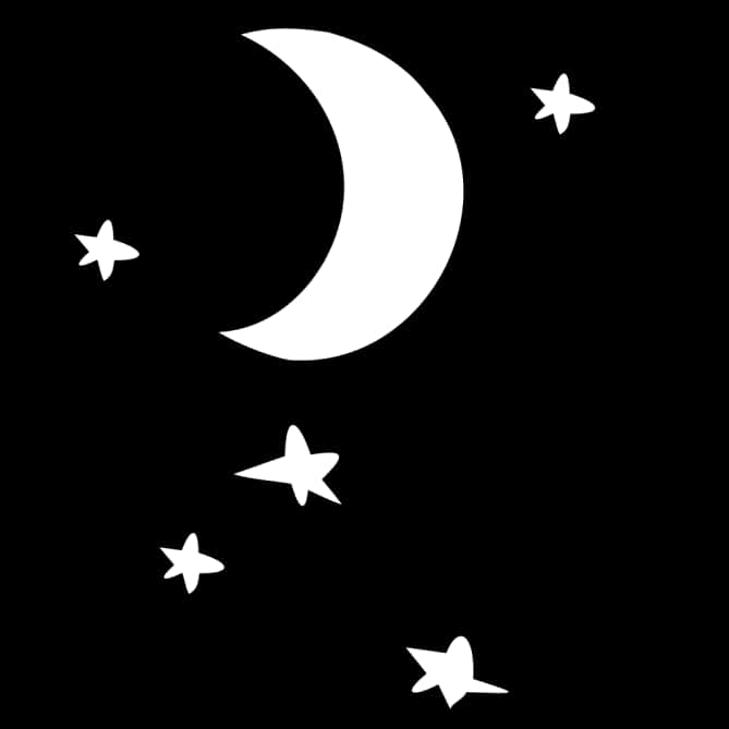 Crescent Moonand Stars Vector