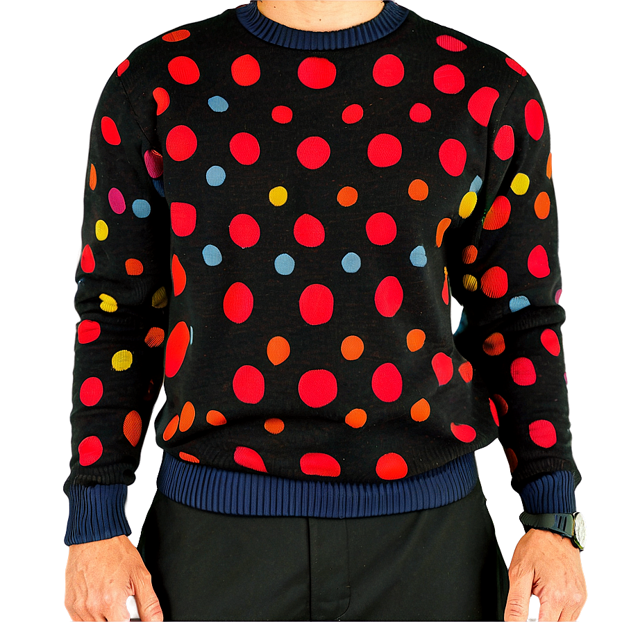 Crewneck Sweater With Polka Dots Png Ckj