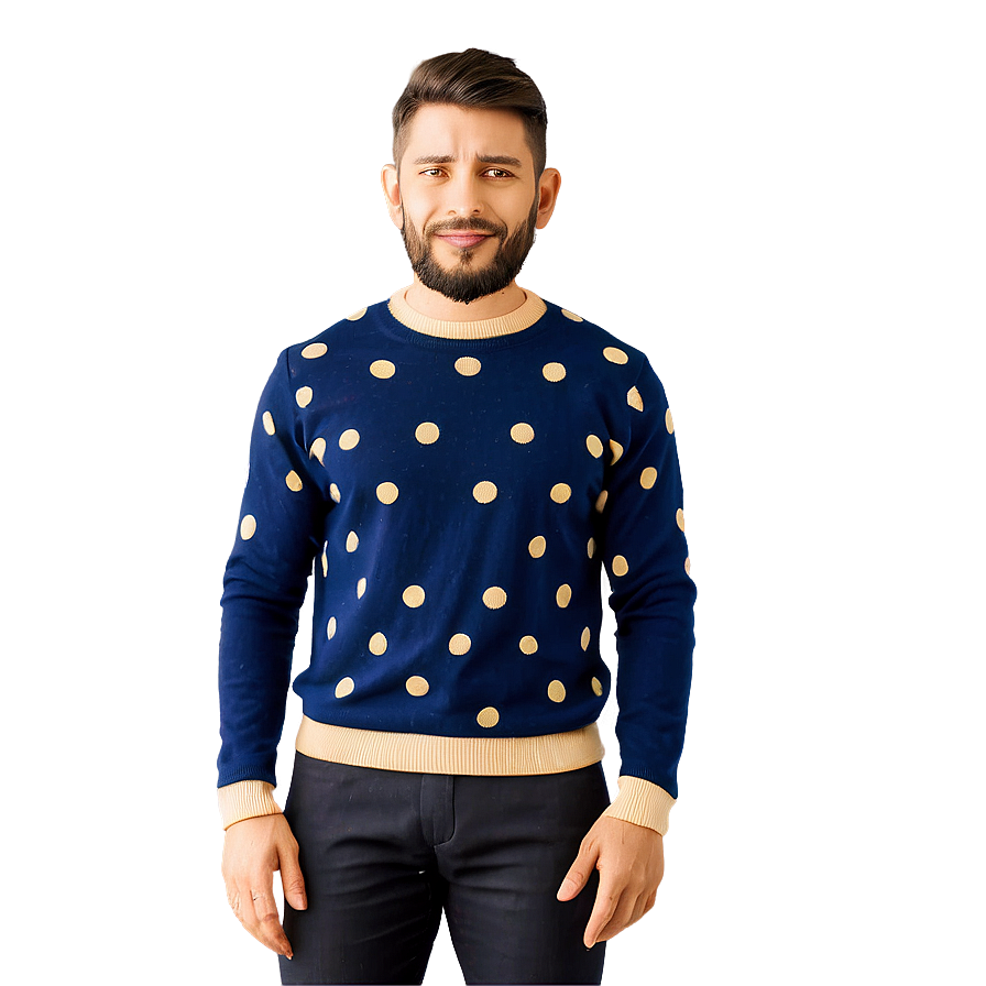 Crewneck Sweater With Polka Dots Png Rgb31