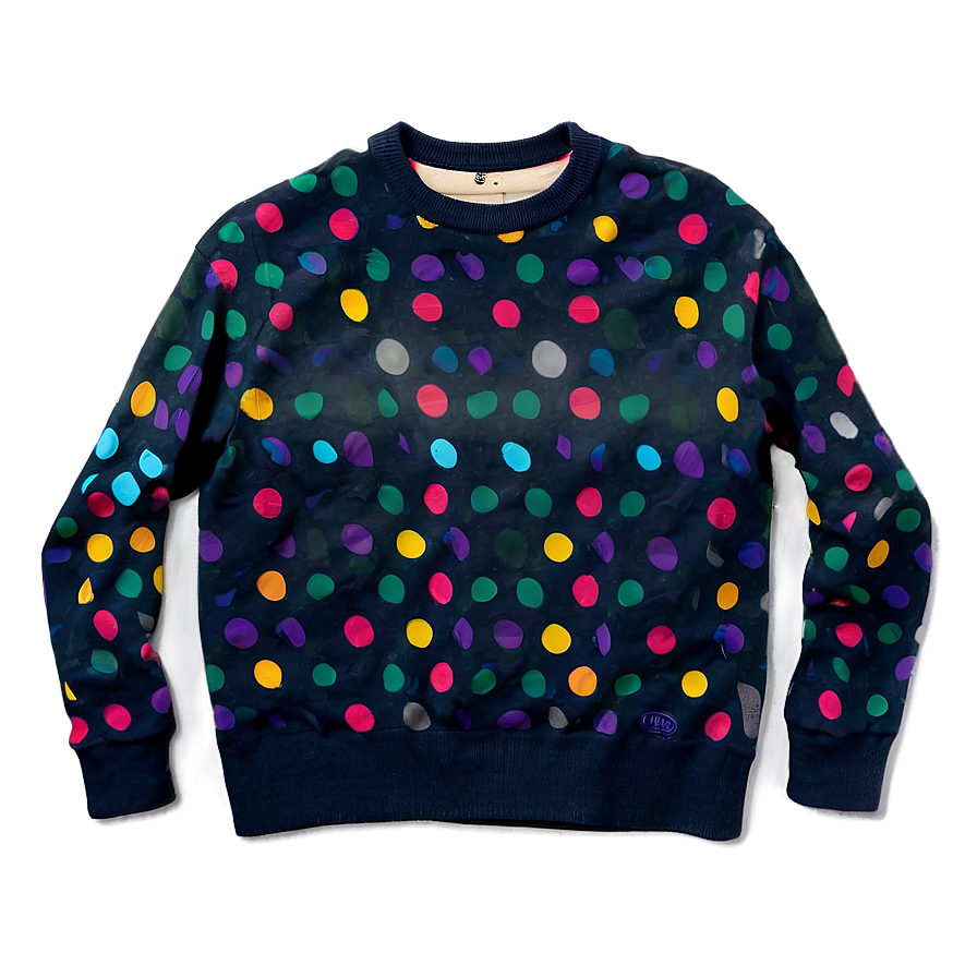 Crewneck Sweater With Polka Dots Png Wfo61