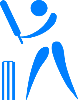 Cricket Batsman Hitting Ball Icon PNG with transparent background