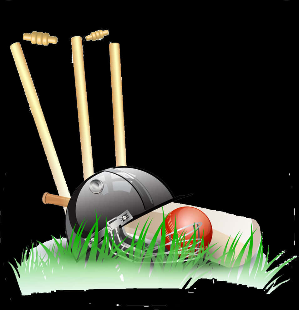 Cricket Equipment Illustration