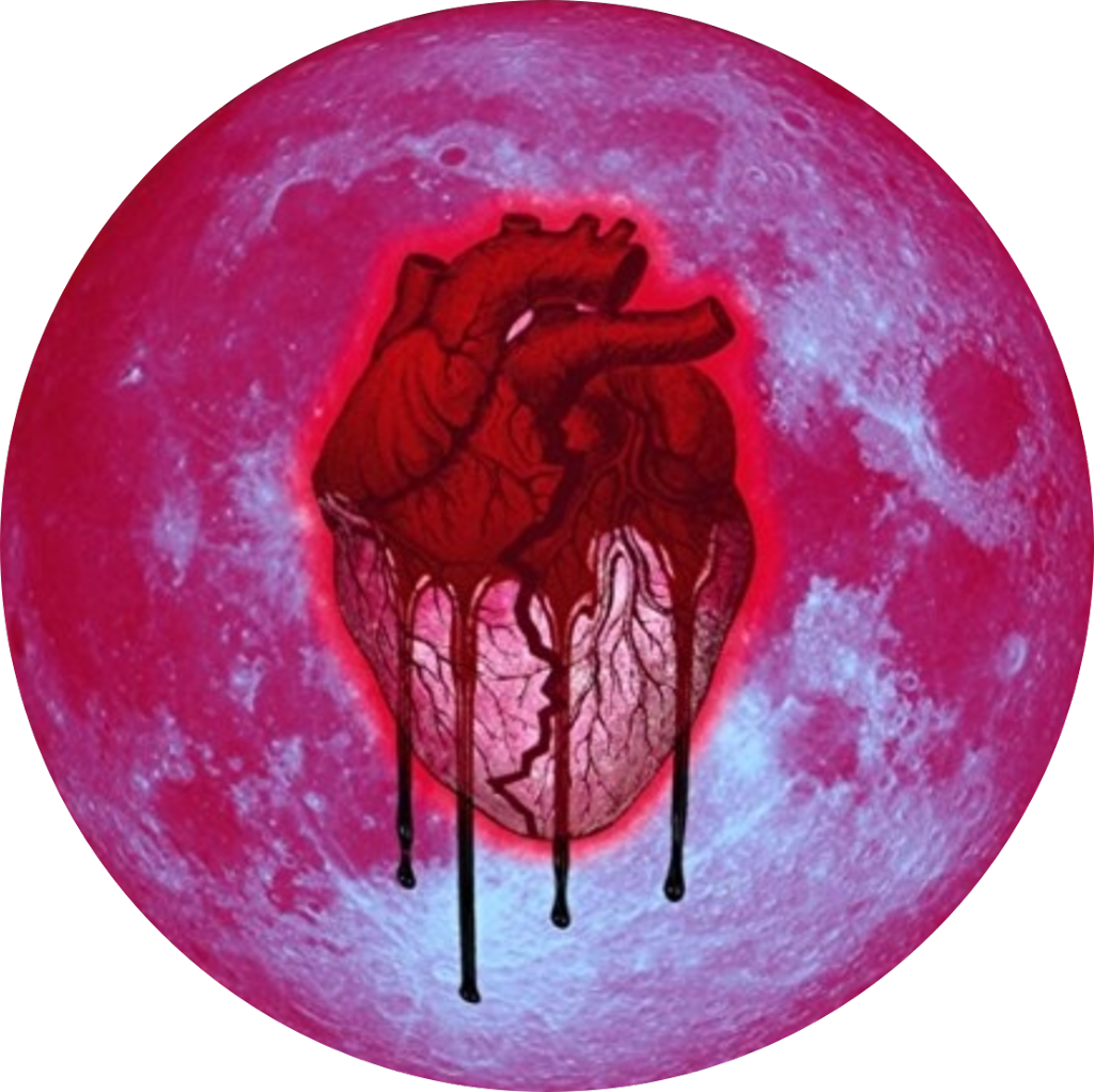 Crimson Heart Full Moon