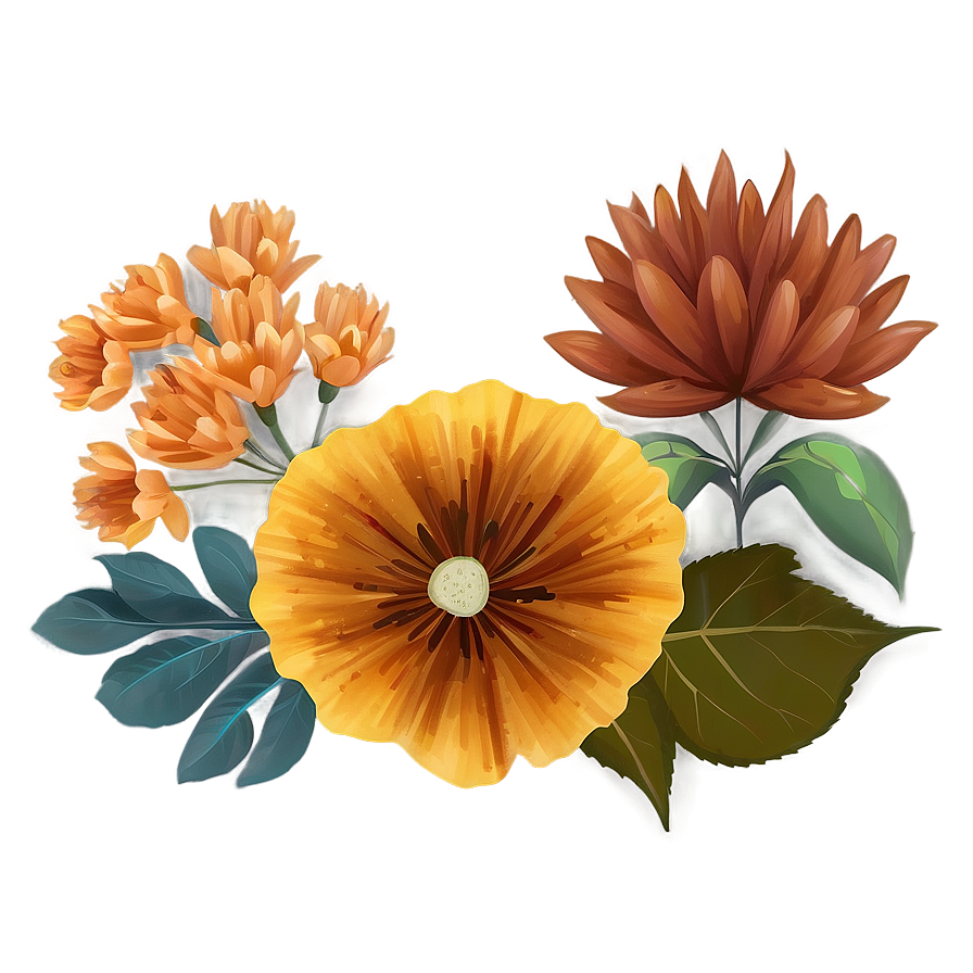 Crisp Fall Flowers Png Vbm97