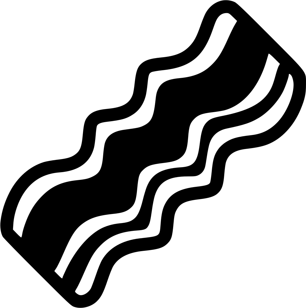 Png File Svg Bacon Clipart Black And White - Bacon Vector, Transparent Png PNG with transparent background