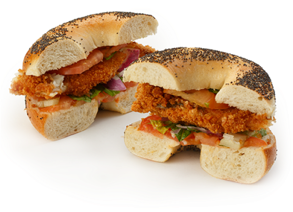 Crispy Fish Bagel Sandwich