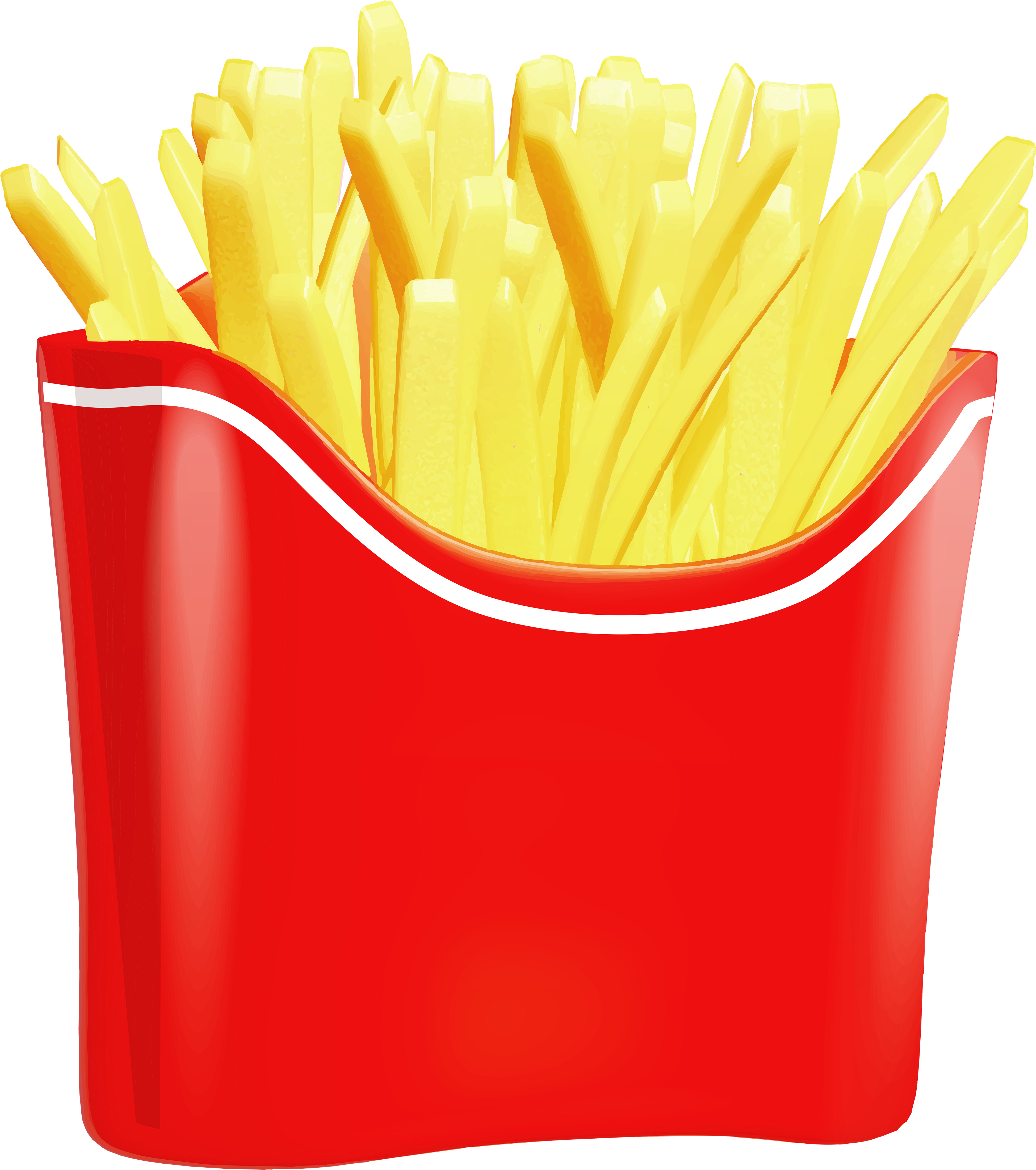 Crispy French Fries Red Box PNG with transparent background