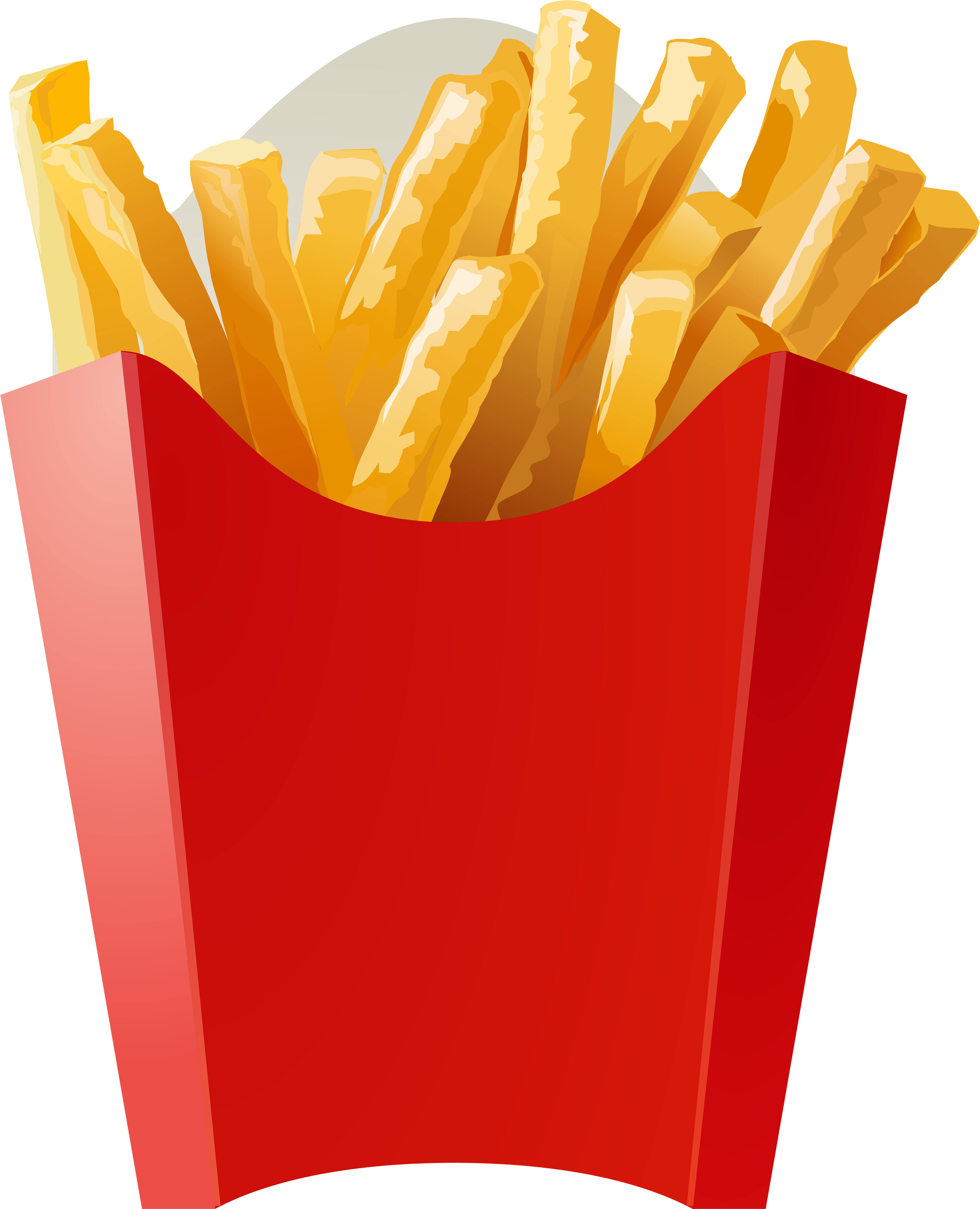 Crispy French Friesin Red Carton PNG with transparent background