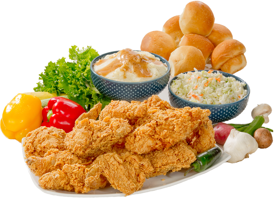 Crispy Fried Chicken Meal Spread