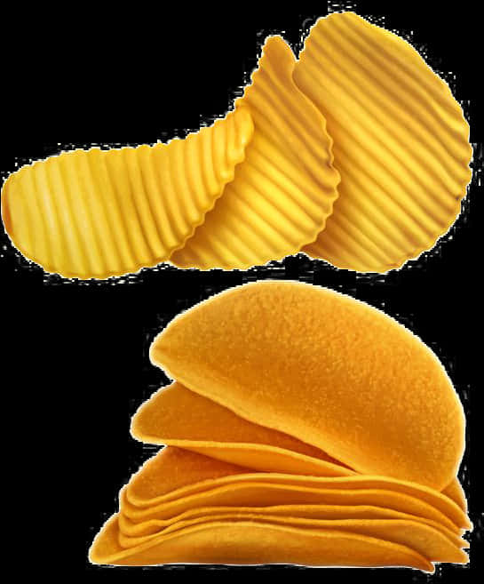 Crispy Potato Chips Stacked PNG with transparent background