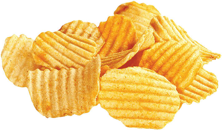 Crispy Ridged Potato Chips PNG with transparent background
