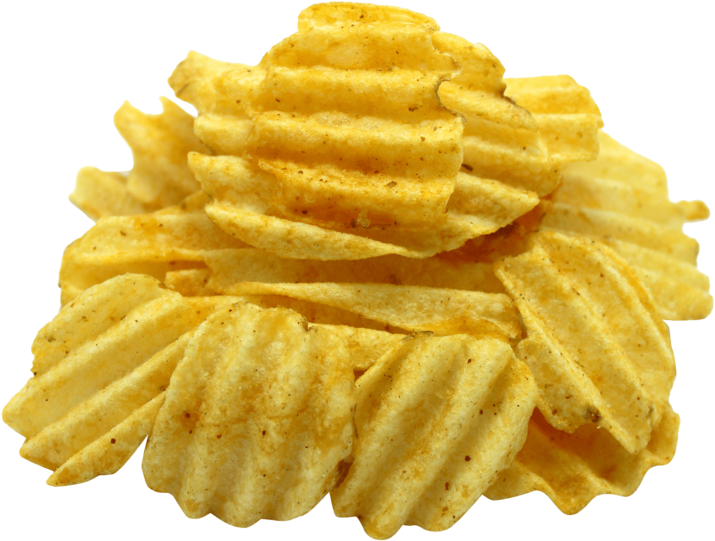 Crispy Ridged Potato Chips PNG with transparent background