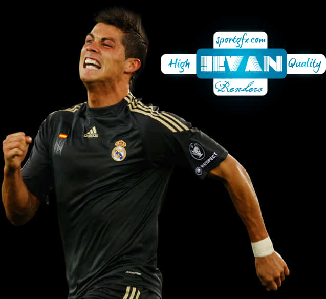 Cristiano Ronaldo Celebration Real Madrid PNG with transparent background