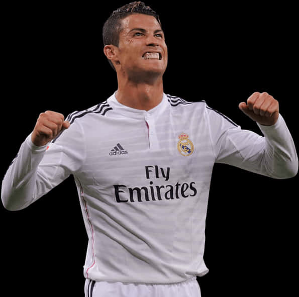 Cristiano Ronaldo Celebration Real Madrid PNG with transparent background