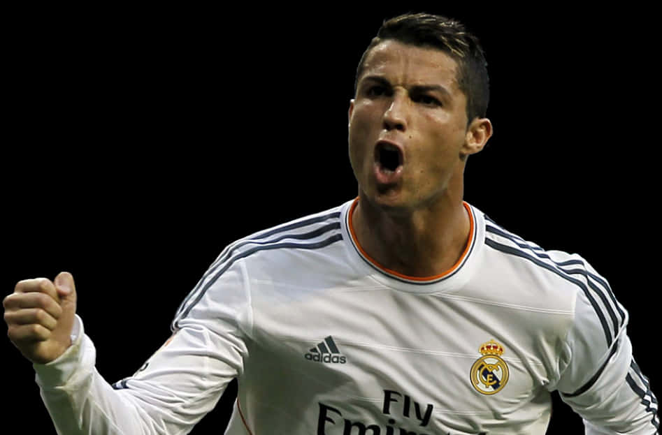 Cristiano Ronaldo Celebration Real Madrid PNG with transparent background