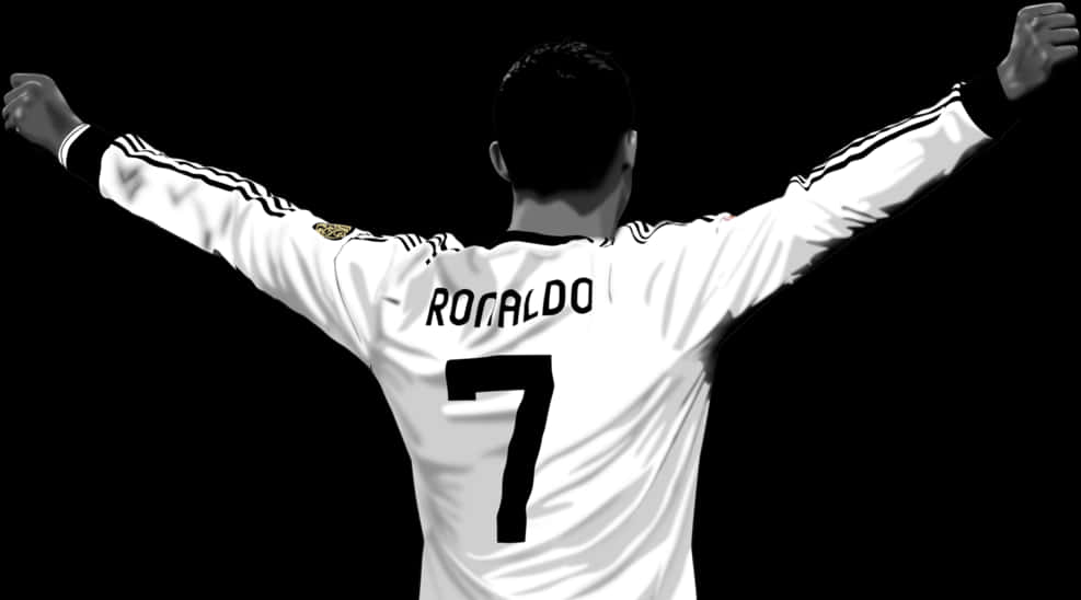 Cristiano Ronaldo Celebration Silhouette PNG with transparent background