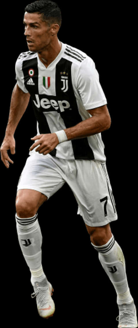 Cristiano Ronaldo Juventus Action Shot PNG with transparent background