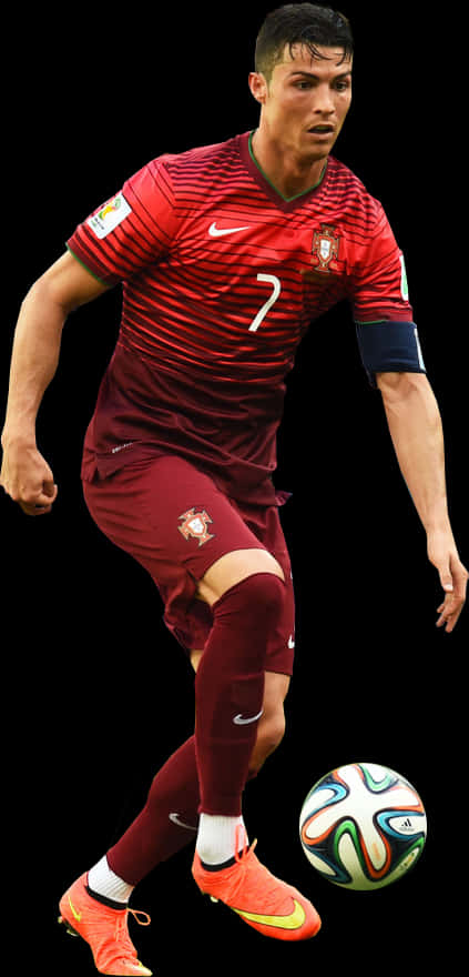 Cristiano Ronaldo Portugal Action Shot PNG with transparent background