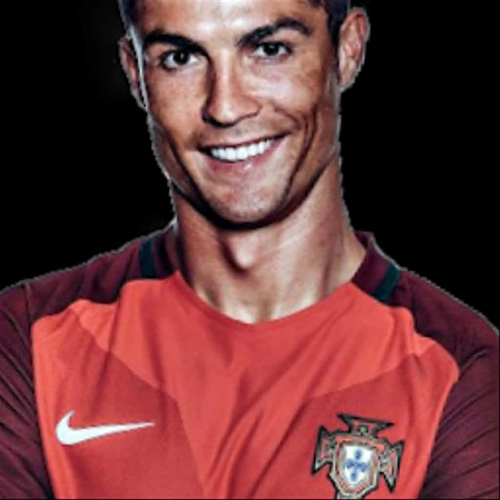 Cristiano Ronaldo Portugal Jersey Smile PNG with transparent background