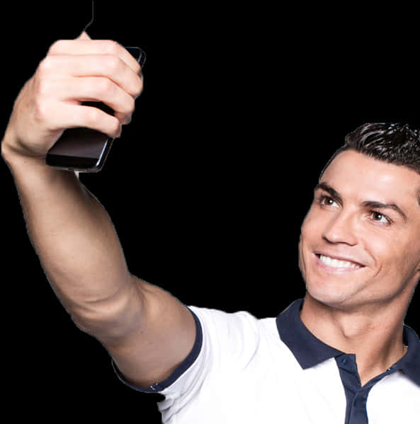 Cristiano Ronaldo Selfie Smile PNG with transparent background