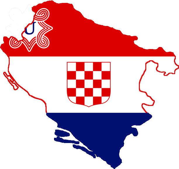 Croatia Flag Map Outline