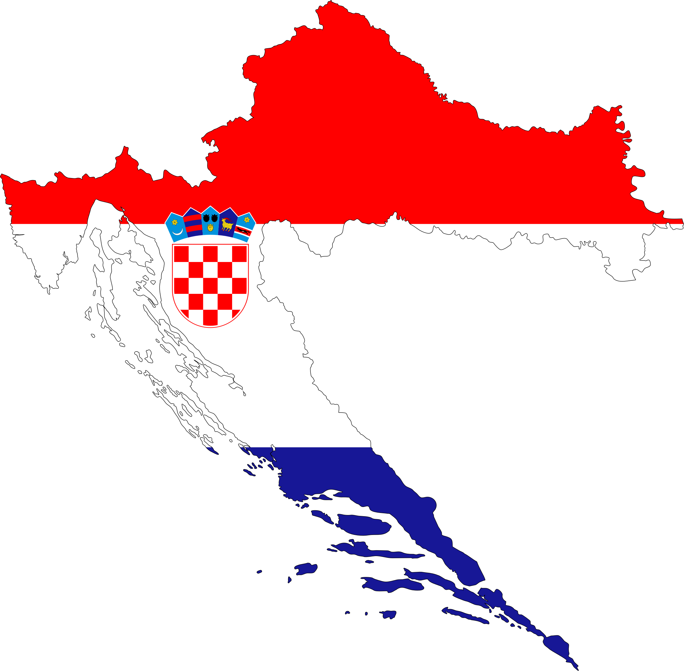 Croatia Map Flag Overlay