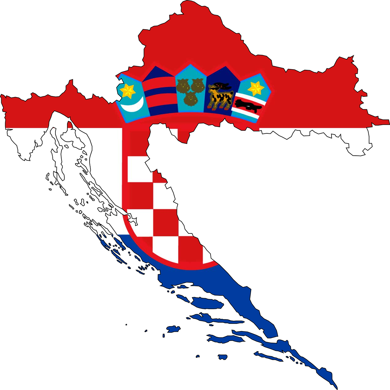 Croatia Mapwith Flagand Coatof Arms