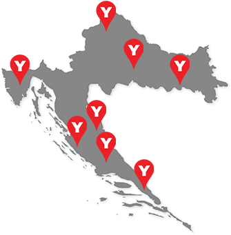 Croatia Mapwith Pins