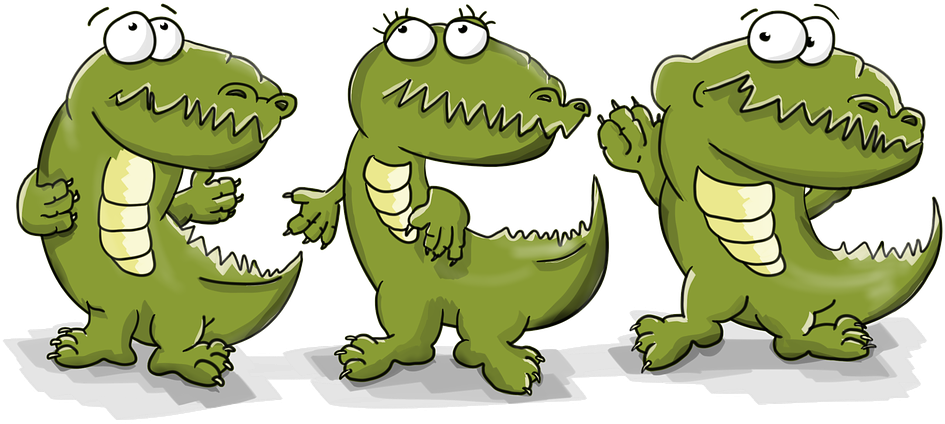 Crocodiles, Dancing, Cartoon, Cute, Three Crocodile - Three Alligators Cartoon, HD Png Download PNG with transparent background