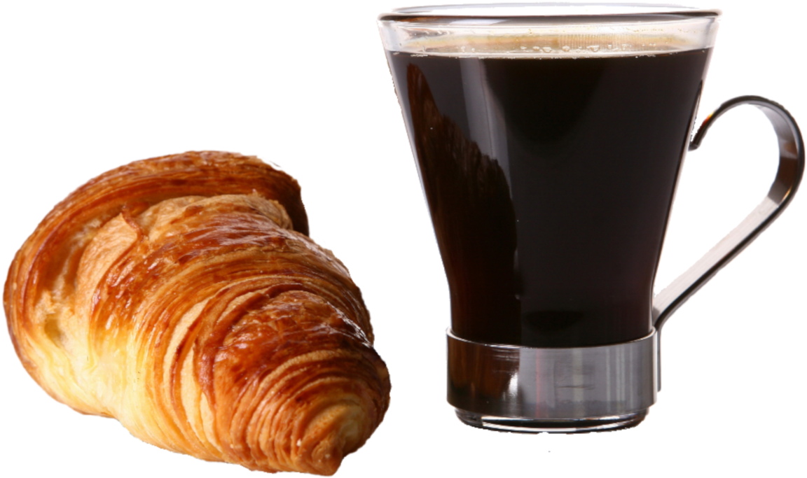 Transparent Croissant And Coffee, HD Png Download PNG with transparent background