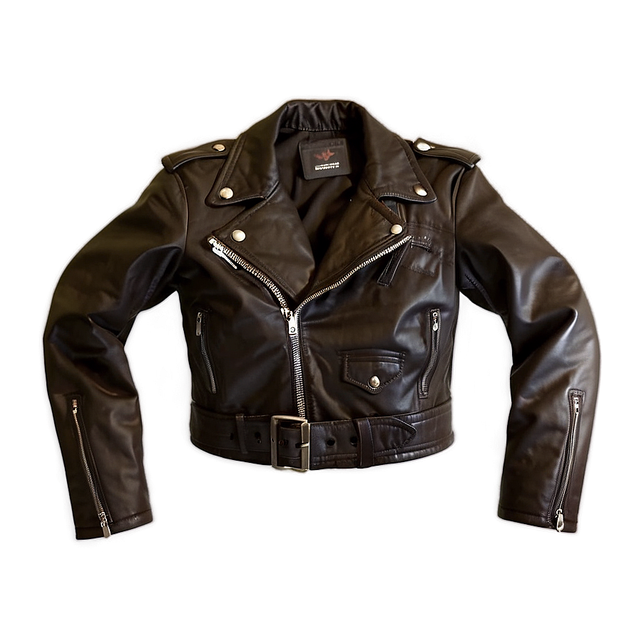 Cropped Leather Jacket Png 06122024