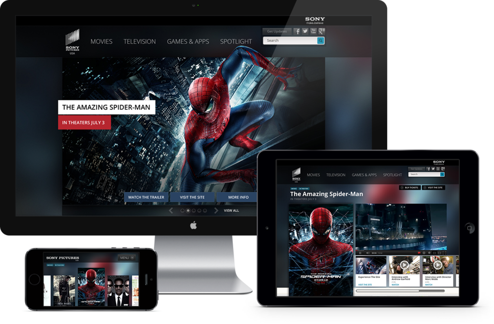 Cross Device Display Spiderman Movie PNG with transparent background