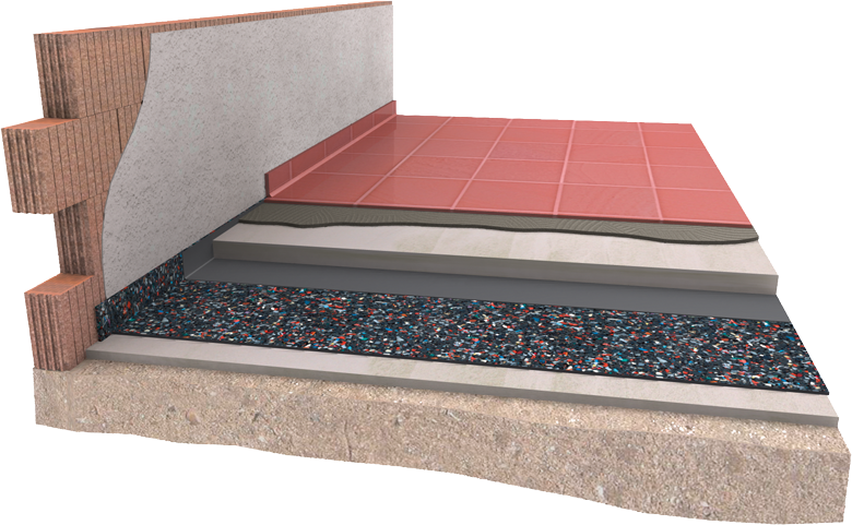 Damtec Estra Aufbau - Acoustic Insulation Concrete Floor, HD Png Download PNG with transparent background