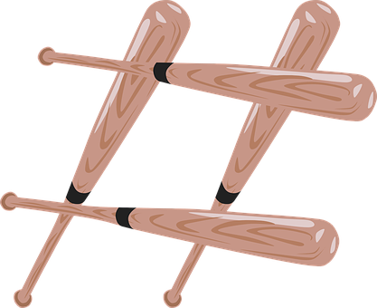 Crossed_ Baseball_ Bats_ Vector PNG with transparent background