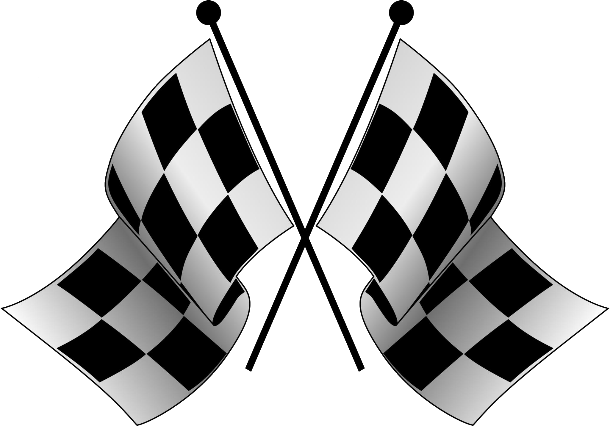 Crossed Checkered Flags Racing Finish Line