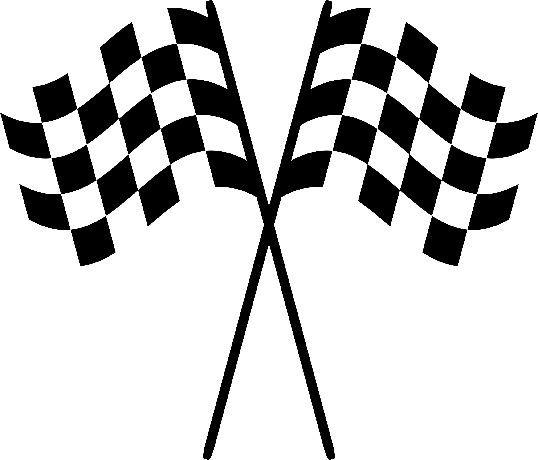 Crossed Checkered Flags Racing Finish Line