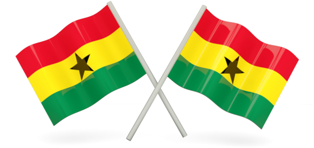 Crossed Ghana Flags PNG with transparent background