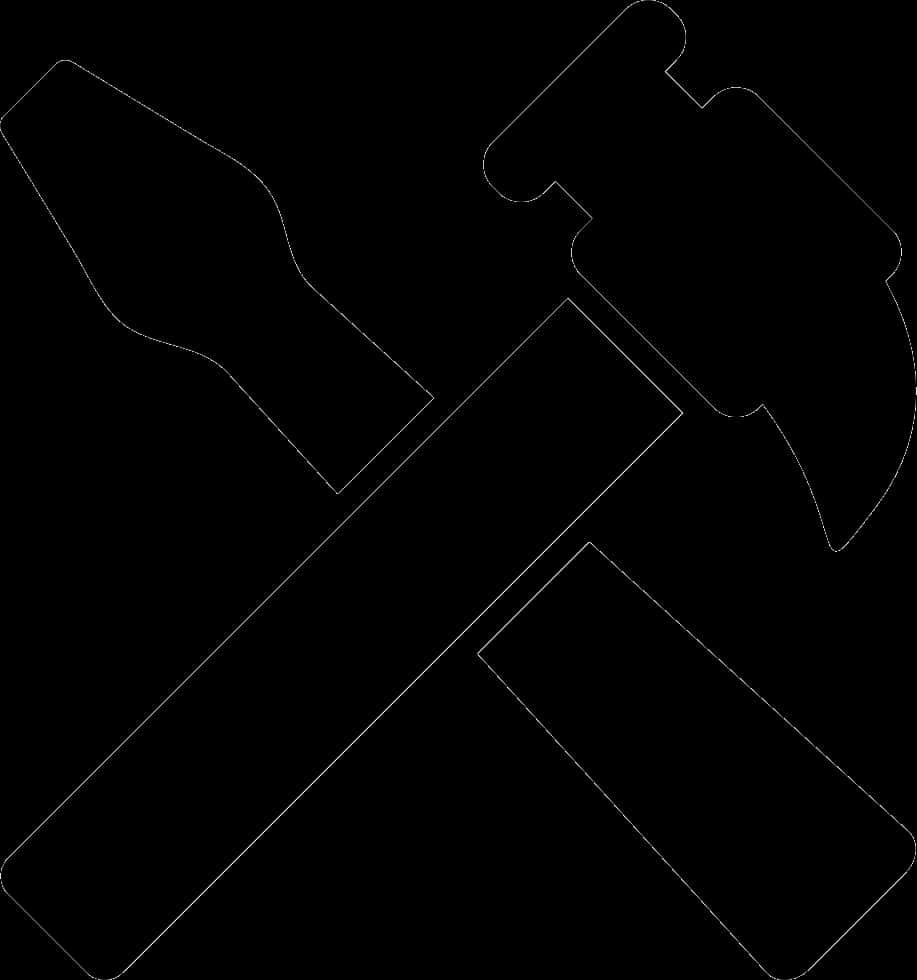 Crossed Hammers Silhouette PNG image with a transparent background, free high-resolution download