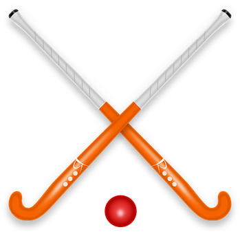 Crossed Hockey Sticksand Ball Icon PNG with transparent background