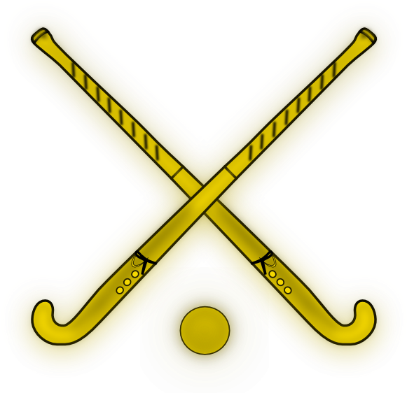 Crossed Hockey Sticksand Puck Illustration PNG with transparent background