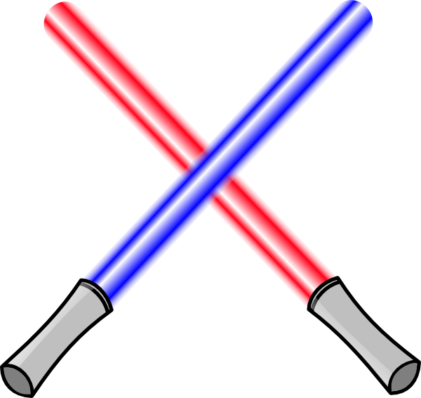 Crossed Redand Blue Lightsabers