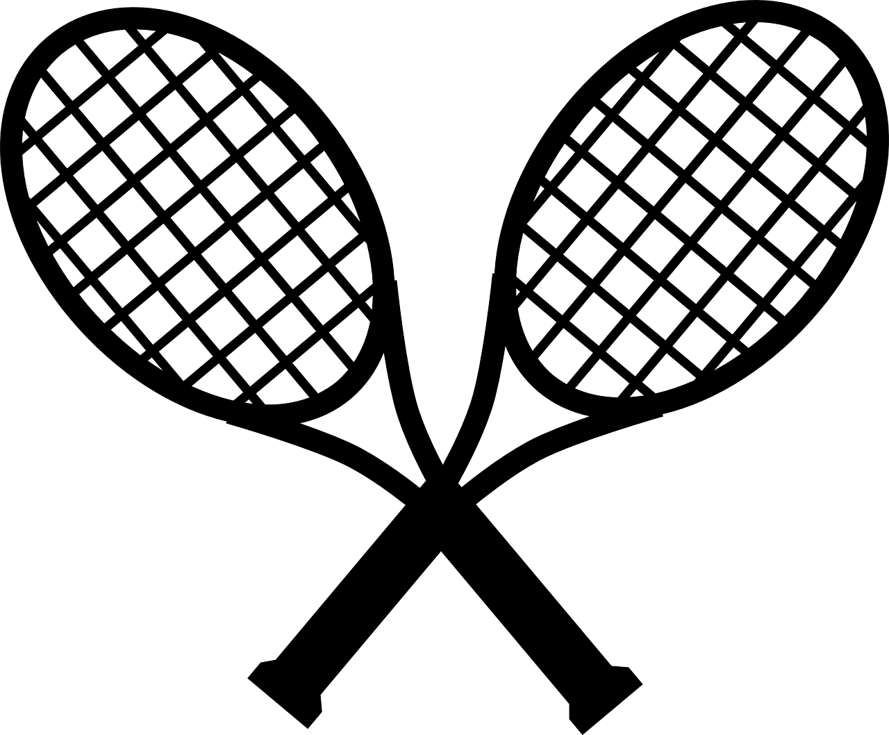 Crossed Tennis Rackets Clipart, HD Png Download PNG with transparent background